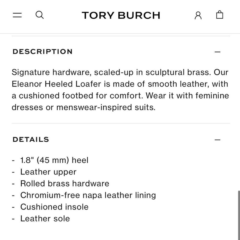 Tory Burch ELEANOR LEATHER LOAFERS IN PERFECT BLACK - Picture 7 of 16